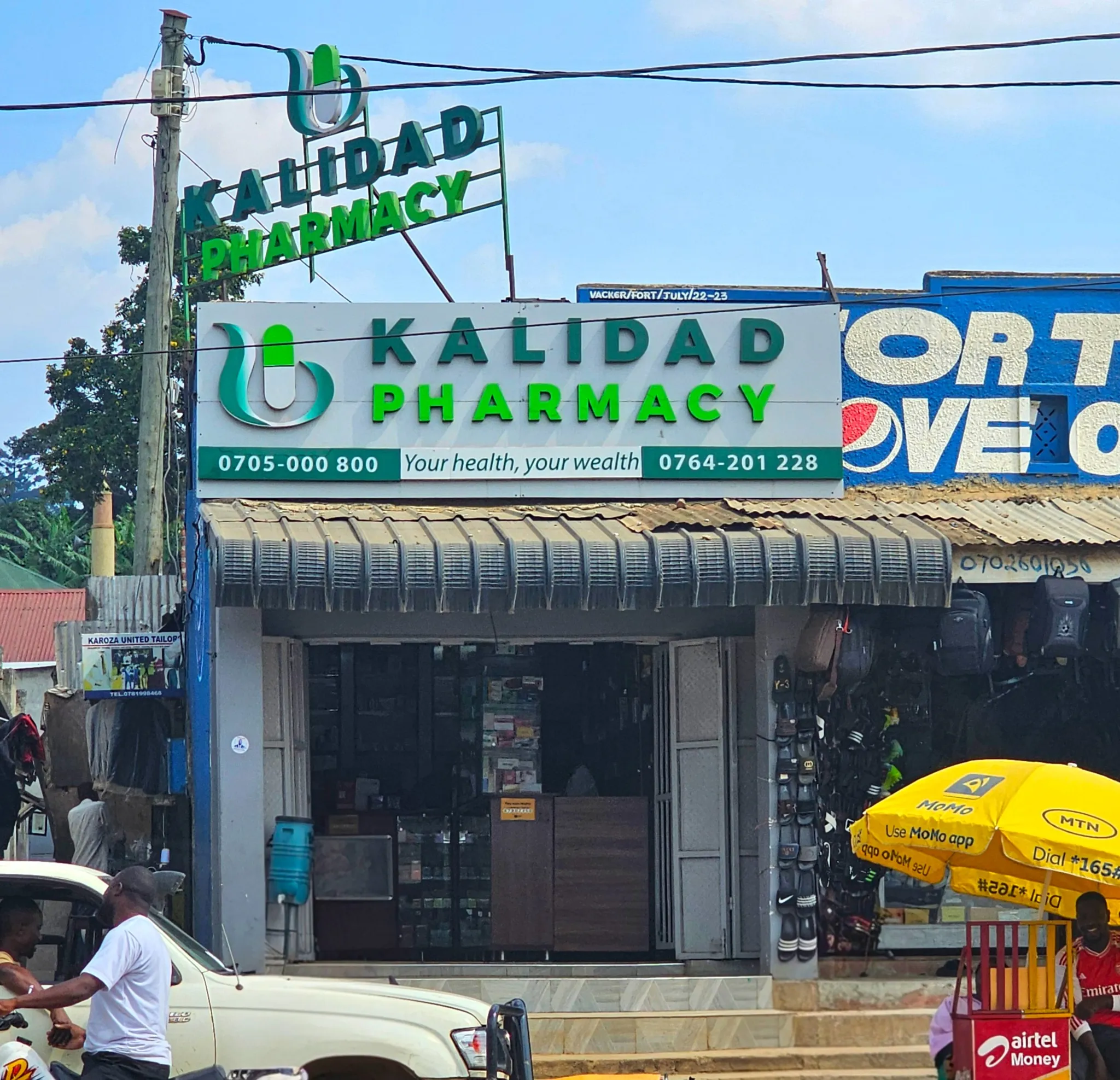 Kalidad Pharmacy Kisenyi Branch exterior front view